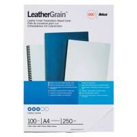 GBC Binding Covers A4 LeatherGrain 250 gsm White Pack of 100