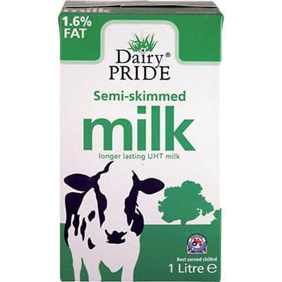 Dairy PRIDE Semi-Skimmed Milk Long Lasting 1L Pack of 12