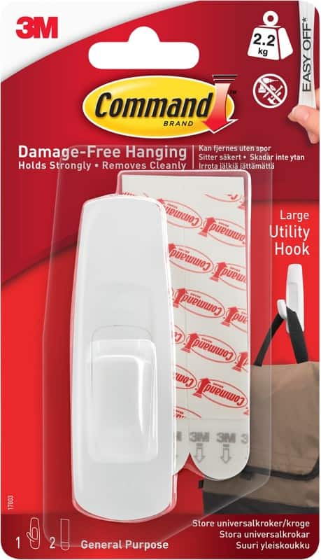 Command Hook Strips Non-permanent 3.18 x 2.22 x 9.84 cm White