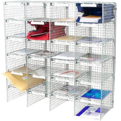 Val-U-Mail Letter Sorting Unit with 24 Compartments Silver 1067 x 381 x 1067 mm