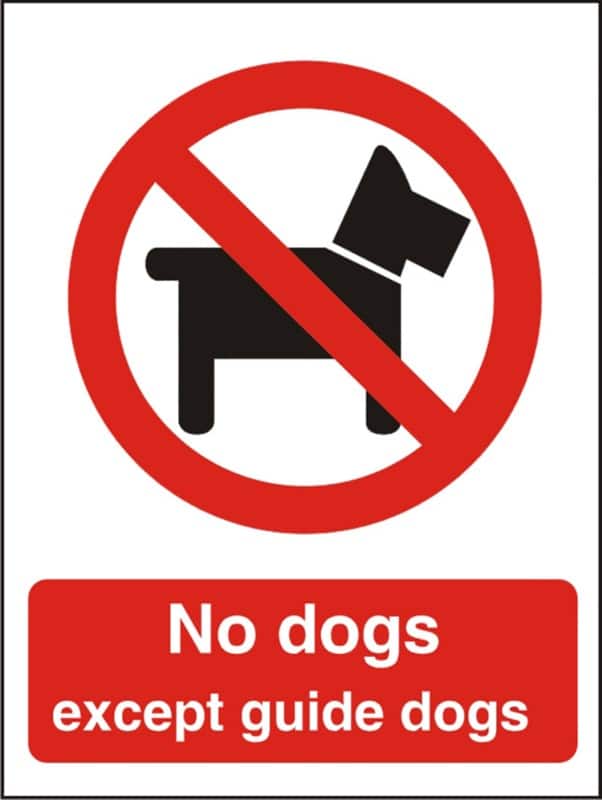 Warning Sign No Dogs Adhesive Plastic 20 x 15 cm