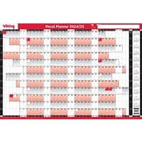 Office Depot Unmounted Fiscal Year Planner 2023 Landscape Red 74.9 x 44.4 cm
