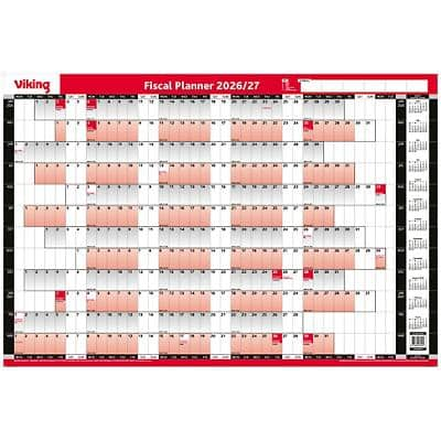 Viking Annual Planner Fiscal 2024, 2025 Paper Red English