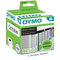 DYMO LW Spine Label Authentic 99019 18433 Adhesive Black on White 59 x 190 mm 110 Labels