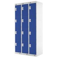 LINK51 Steel Locker 4 Doors 3 nests Key lock 900 x 450 x 1,800 mm Blue, Grey