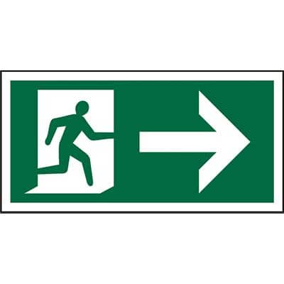 Sign Fire Exit Sign Right PVC 15 x 30 cm