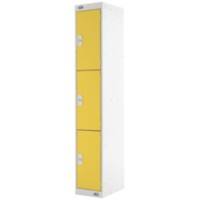 LINK51 Steel Locker 3 Doors 1 nest Key lock 300 x 450 x 1,800 mm Grey, Yellow