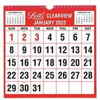 Letts Calender 2023 1 Month per page Red, White English 23.8 x 0.5 x 23.8 cm