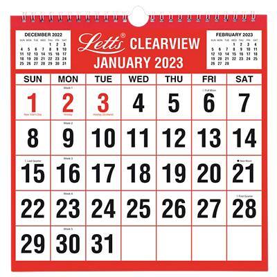 Letts Calender 2023 1 Month per page Red, White English 23.8 x 0.5 x 23.8 cm