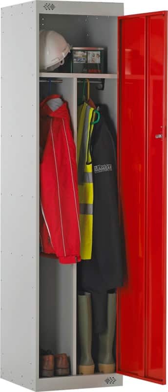 LINK51 Steel Locker 1 Door 1 nest Key lock 450 x 450 x 1,800 mm Grey, Red