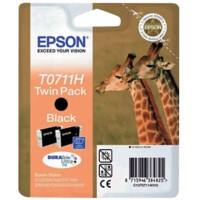 Epson T0711H Original Ink Cartridge C13T07114H10 Black Duopack Pack of 2