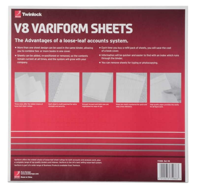 Twinlock Refill Sheets 75986 35.6 x 29.7 cm White 75 Sheets