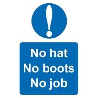 Mandatory Sign No Hat, No Boots… PVC 30 x 20 cm