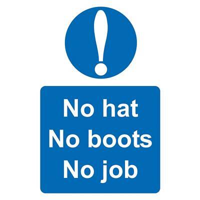 Mandatory Sign No Hat, No Boots… PVC 30 x 20 cm