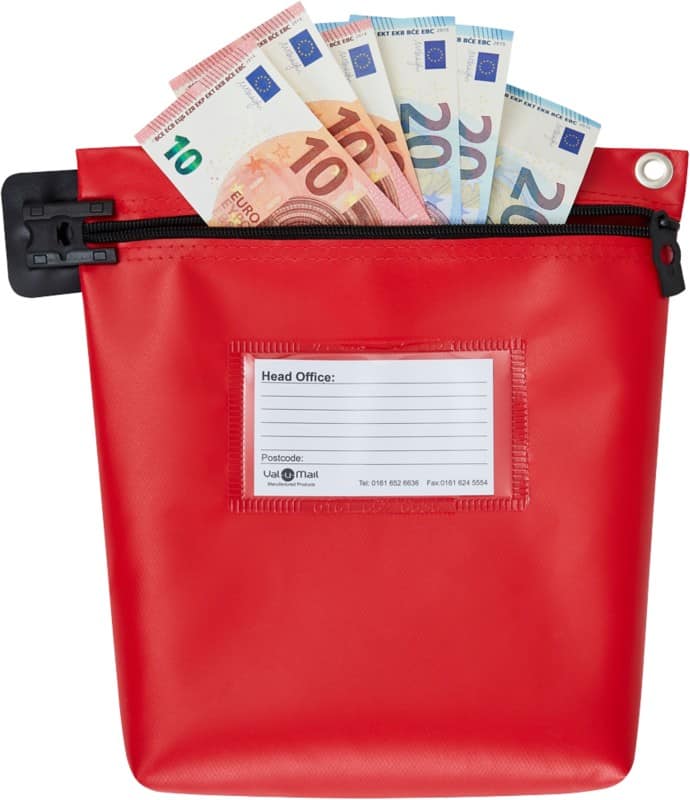 Val-U-Mail Cash Bag 267 x 267 mm Zip Red