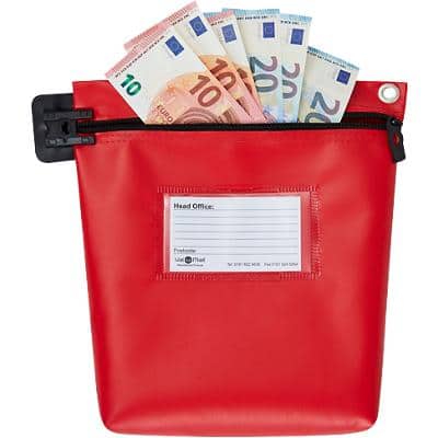 Val-U-Mail Cash Bag 267 x 267mm Zip Red