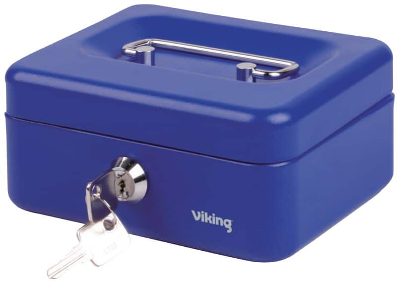 Viking Cash Box Key lock 4 153 x 120 x 70 mm Blue