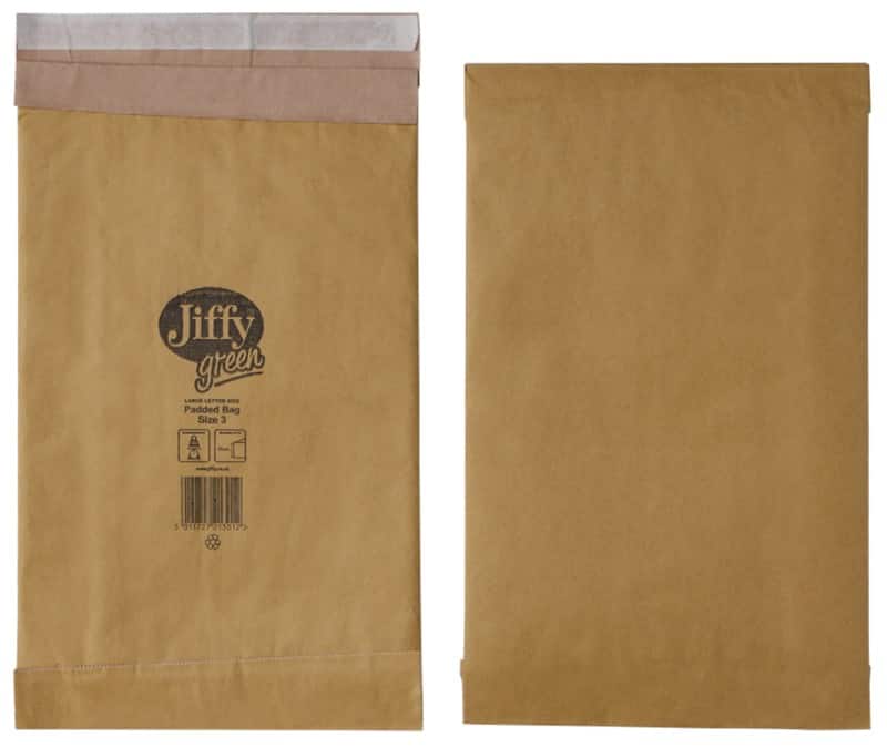 Jiffy Padded Envelopes Brown Plain 343 (W) x 195 (H) mm Peel and Seal 90 gsm Pack of 100