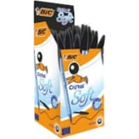 BIC Cristal Soft Ballpoint Pen Medium 0.4 mm Black Pack of 50