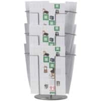TWINCO 9 x A4 Literature Display Silver 34 x 34 x 55 cm