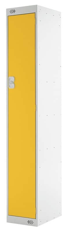 LINK51 Steel Locker 1 Door 1 nest Key lock 300 x 450 x 1,800 mm Grey, Yellow