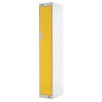 LINK51 Standard Mild Steel Locker with 1 Door Standard Deadlock Lockable with Key 300 x 450 x 1800 mm Grey & Yellow