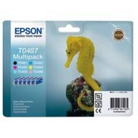 Epson T0487 Original Ink Cartridge C13T04874010 Black, Cyan, Light Cyan, Light Magenta, Magenta, Yellow Pack of 6 Multipack