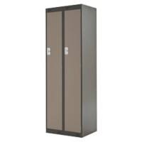 LINK51 Steel Locker 1 Door 2 nests Key lock 600 x 450 x 1,800 mm Brown, Cream