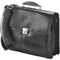 Falcon Leather Laptop Briefcase Black