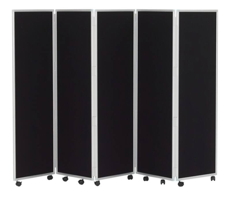 Concertina Screen Fabric Wrapped 560 x 1500 mm Black