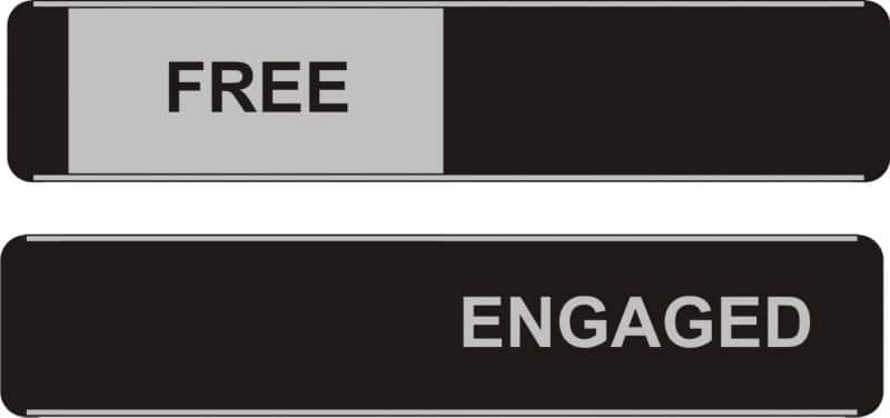 Sign Free/Engaged Wall Mounted PVC (Polyvinyl Chloride) 25 x 5 cm