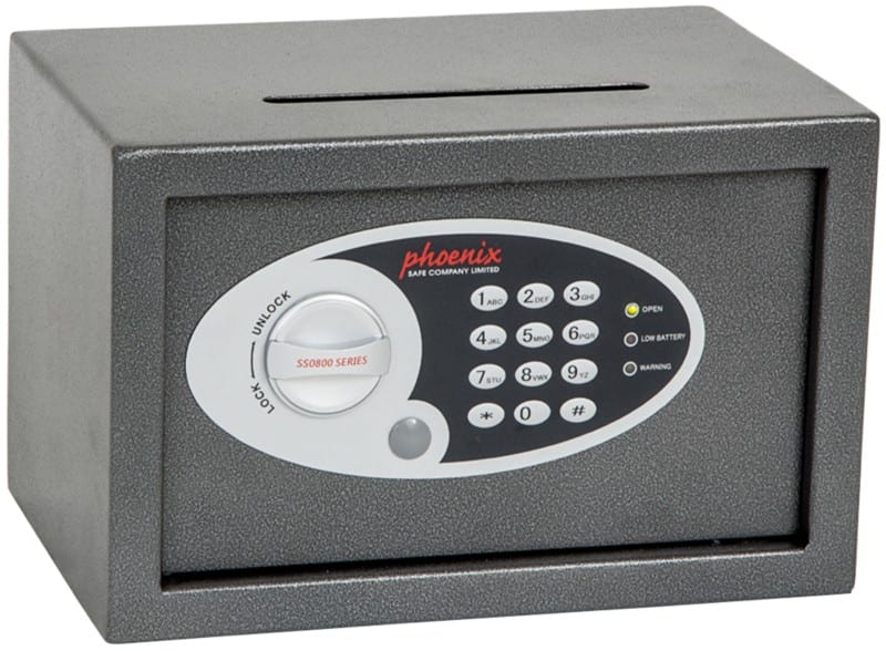 Phoenix Vela Home Deposit Safe Size 1 with Electronic Lock 10L SS0801ED  200 x 310 x 200mm Metallic Graphite