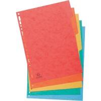 Exacompta Blank Dividers A4+ Assorted 5 Part Cardboard 11 Holes 5 Part