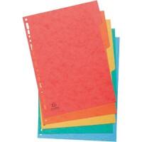 Exacompta Blank Dividers A4+ Assorted Multicolour 5 Part Cardboard 11 Holes 5 Part