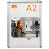 Nobo Premium Plus Wall Mountable Snap Display Frame 1902212 A2 Aluminium Silver 47.6 x 65 cm