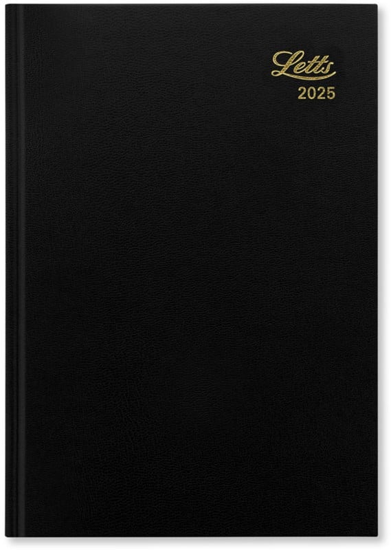 Letts Business Diary 2025 A5 Week to view English Black 20-T31XBK