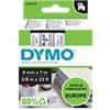 Dymo D1 S0720670 / 40910 Authentic Label Tape Self Adhesive Black Print on Clear 9 mm x 7m