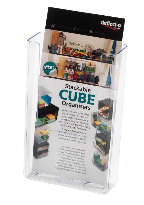 Deflecto DL Literature Display Wall Mounted Transparent 76001 11.2 x 4.3 x 16.5 cm