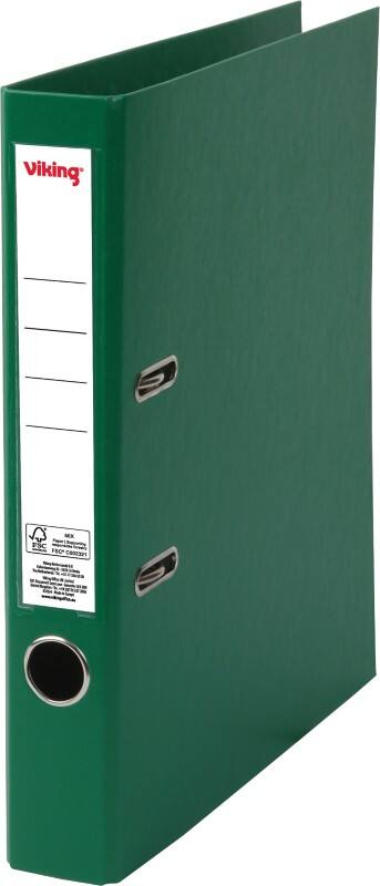 Viking Narrow Lever Arch File A4 50 mm Dark Green 2 Rings Cardboard, PP (Polypropylene) Matt Portrait