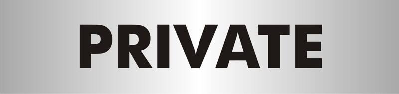 Sign Private Wall Mounted PVC (Polyvinyl Chloride) 19 x 4.5 cm