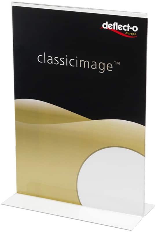 Deflecto Sign Holder A5 T-Shape 21.5 (W) x 9.8 (D) x 31 (H) cm Transparent