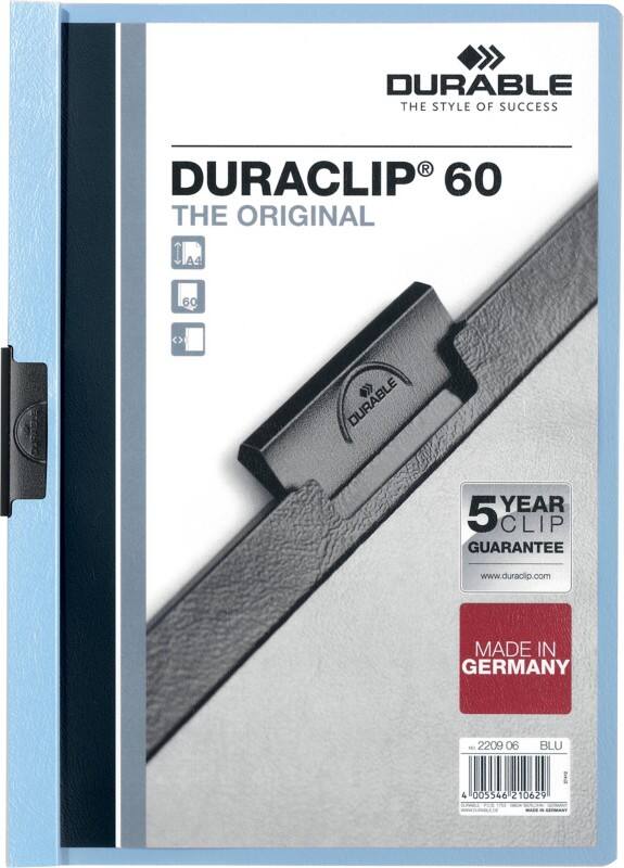 DURABLE Duraclip File 60 Sheets A4 Blue
