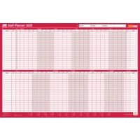 SASCO Staff Wall Planner 2026 English 91.5 (W) x 61 (H) cm Red