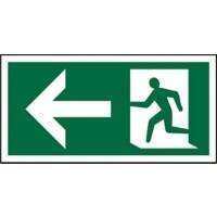 Fire Exit Sign Fire Exit Left Plastic 10 x 20 cm