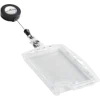 DURABLE Business Card Holder with Badge Reel and Snap Fastener 8224-19 90 x 54 mm Pack of 10 