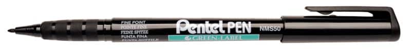 Pentel NMS50 Permanent Marker  Fine Bullet  - 1 mm Black Water-Resistant