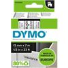 DYMO D1 Labelling Tape Authentic 45010 S0721440 Adhesive Black on Transparent 12 mm x 7 m