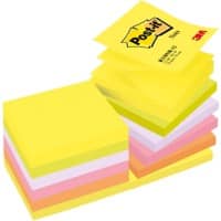 Post-it Sticky Z-Notes 76 x 76 mm Assorted 12 Pads of 100 Sheets