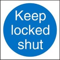 Mandatory Sign Keep Shut Adhesive Vinyl 10 x 10 cm