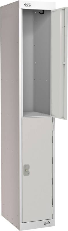 LINK51 Steel Locker 2 Doors 1 nest Key lock 300 x 450 x 1,800 mm Grey